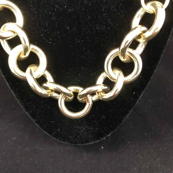 J Crew Chunky Gold Chain Choker Necklace - Picture 3 of 4